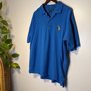 U.S. Polo ASSN. Shirt Adult 2XL XXL Blue Rugby Cotton Casual Mens